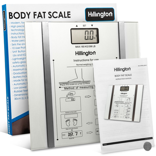 (Silver) Digital Ultra Slim Body Fat Analyser Bathroom Weighing Scales Measure Weight BMI Body Fat Percentage Body Water Body Composition Monitor Weig