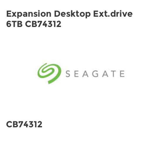 Seagate Expansion Desktop Ext.drive 6TB CB74312- you get 2