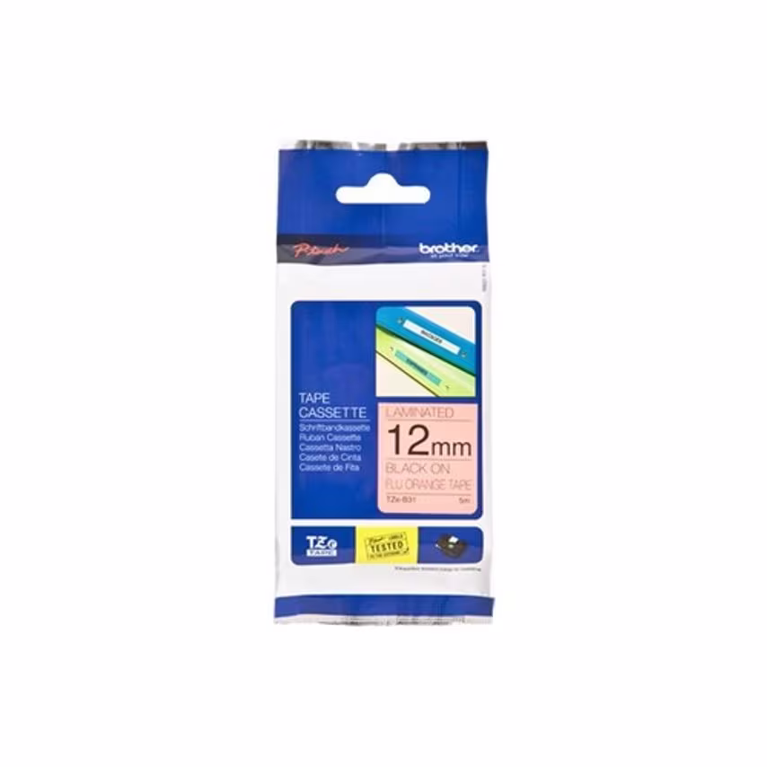 Brother P-touch Paper Bro 12MM Fluorescent Black on