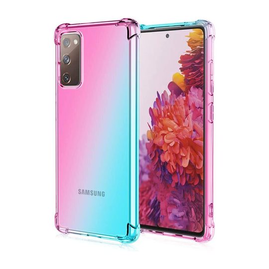 MISKQ case for Samsung Galaxy S20 FE 5G/4G, Phone Cover Shockproof, Rreinforced Corner, Silicone soft anti-fall TPU mobile phone case(Pink/green)