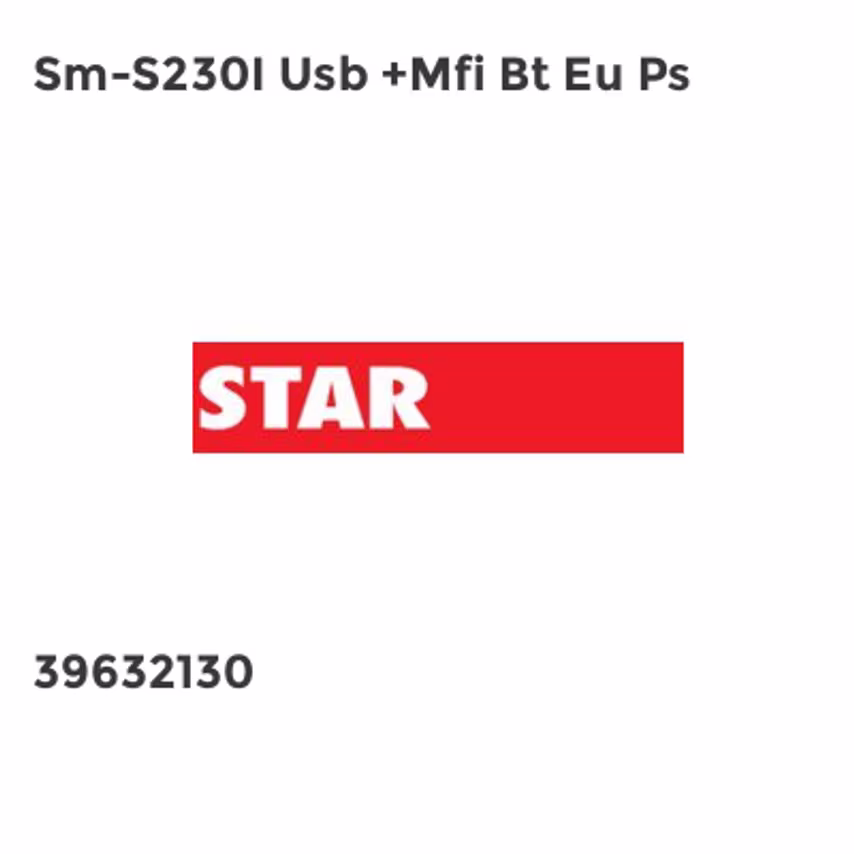 Star Sm-S230I Usb +Mfi Bt Eu Ps