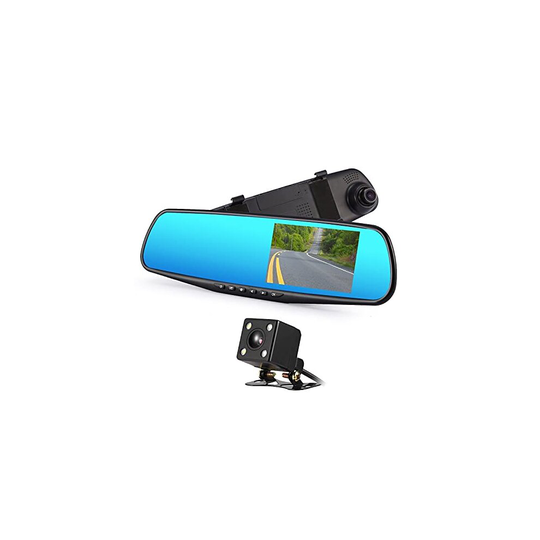 Dual Lens Dash Cam, Mirror Camera Car Dashboard, LESHP 4.3 Inch LCD Dual Lens DVR Video Recorder TFT Rearview Monitor Screen G-Sensor Waterproof