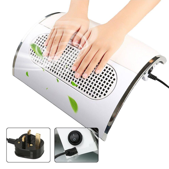3 Fan 40W Nail Art Vacuum Suction Dust Collector Machine Manicure Tool - White