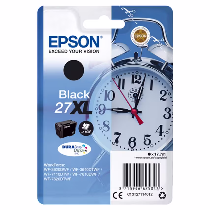 Epson Ink High Volume Black 27XL DURABrite Ultra Ink