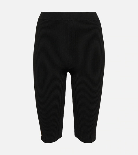 Ribbed-knit biker shorts