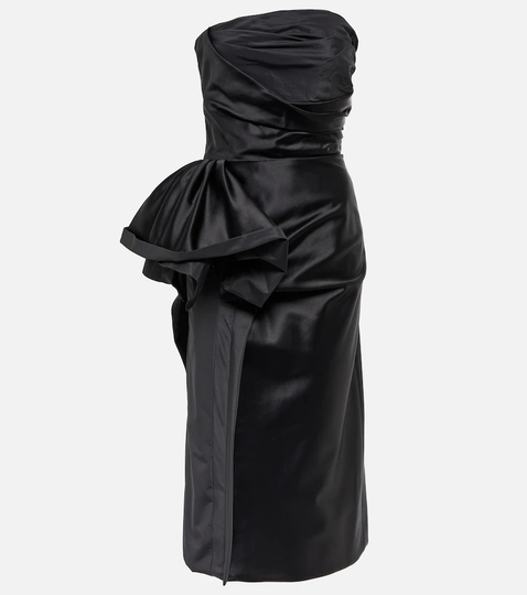 Draped silk and cotton dress
