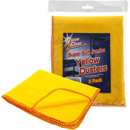 Supersoft Jumbo Yellow Duster, Cleaning Cloths, Polishing Window (3 Pack)