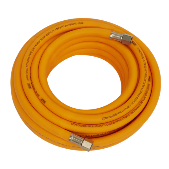 Sealey Air Hose 10m x 8mm Hybrid High Visibility with 1/4" BSP Unions
