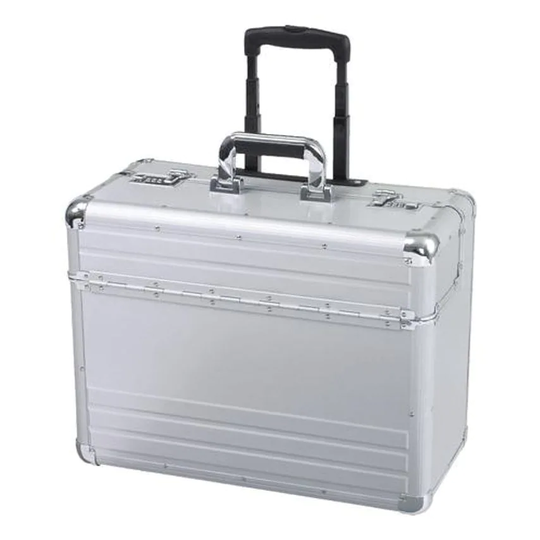 Alumaxx Omega Trolley Pilot Case 2 Combination Locks 5.3kg Silver Aluminium Ref