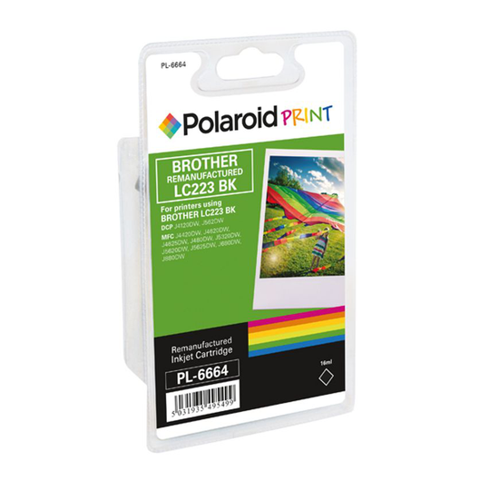 Polaroid Brother LC223BK Remanufactured Inkjet Cartridge Black LC223BK-COMP PL