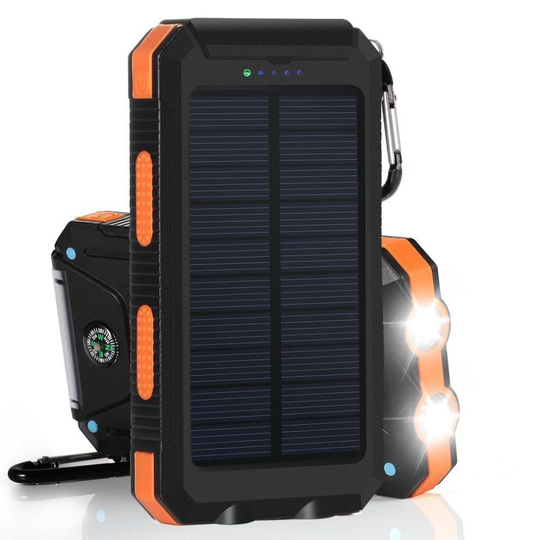 Solar Power Bank, 30000mAh Dual USB Charging Waterproof LED Power Bank