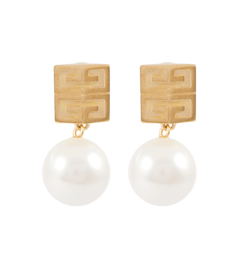 4G embellished brass earrings