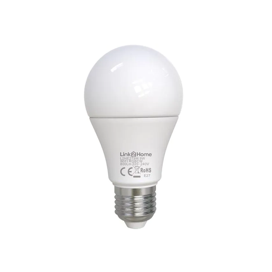 Link2Home Wi-Fi LED ES (E27) Opal GLS Dimmable Bulb, White + RGB 800 lm 9W LTHE2