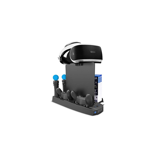 CHIN FAI PS4 VR Multifunctional Vertical Stand - Charging & Cooling Stand Charger Docking Station for PS4/PS4 Slim/PS4 Pro/PSVR Controller w