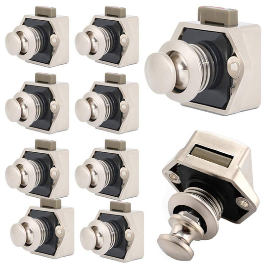10X Push Button Catch Lock Latch Knob Drawer Cupboard