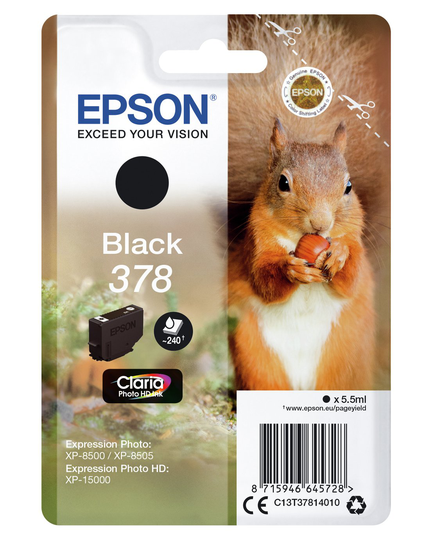 Epson 378 Squirrel Ink Cartridge - Black