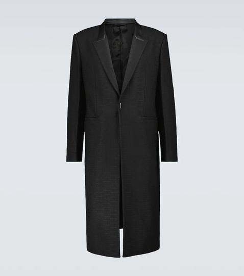 Cotton-blend jacquard coat