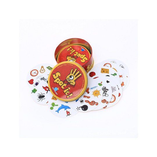 (Red) Spot it Card Game Dobble Family Friend Party Game Fun 5 Games In 1 Kids