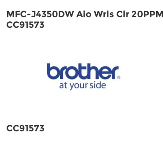 Brother MFC-J4350DW Aio Wrls Clr 20PPM CC91573