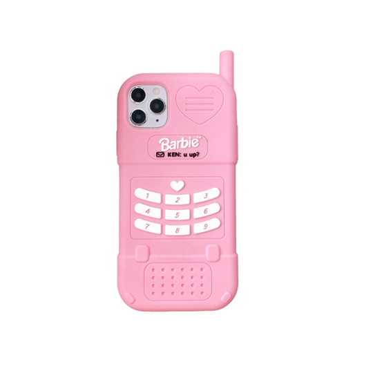 Three-dimensional Pink Barbie Big Brother Big Silicone Protective Cover for IPhone12 12pro (6.1)