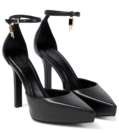 G Lock leather platform pumps