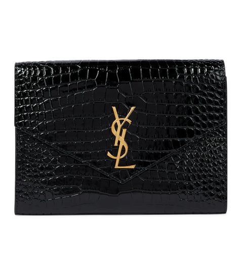 Cassandre croc-effect leather pouch