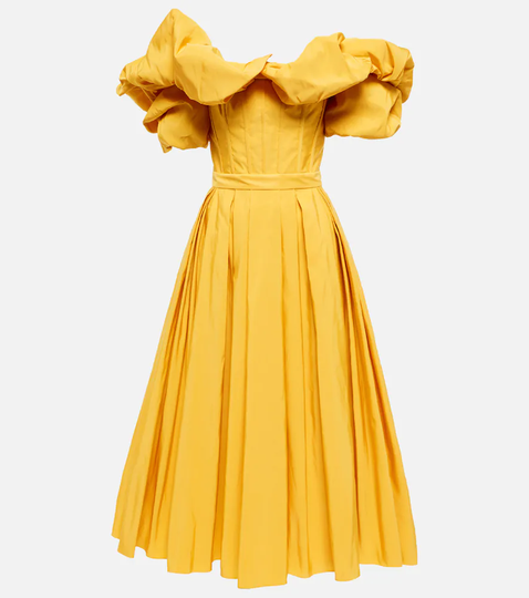 Ruffled faille gown