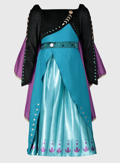 Disney Frozen 2 Black & Teal Anna Costume - 7-8 years