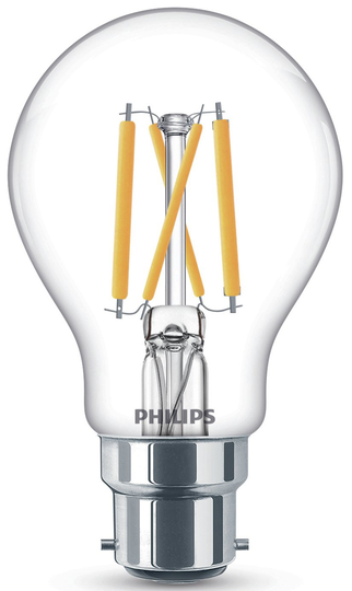Philips 40W LED A60 B22 Clear Light Bulb - Single Pack
