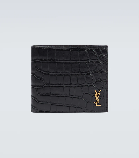 East/West croc-effect bifold wallet