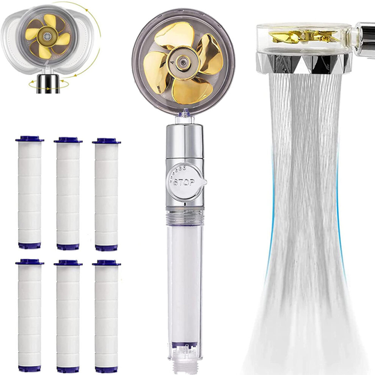 High Pressure Shower Heads, Handheld Turbo Fan Shower, with 6 Filters