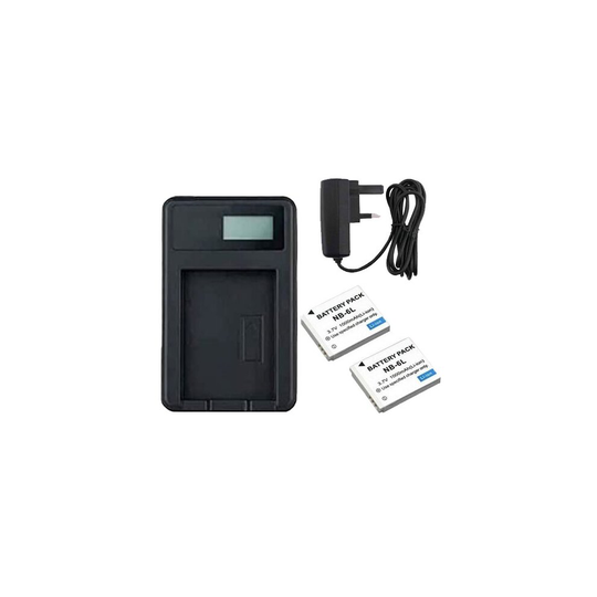 Mains Charger and 2 Batteries For Canon PowerShot SX510 HS Camera