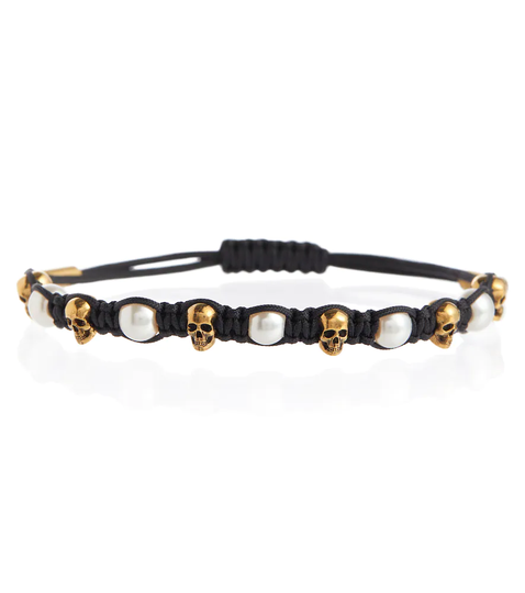 Skull embellished cord bracelet