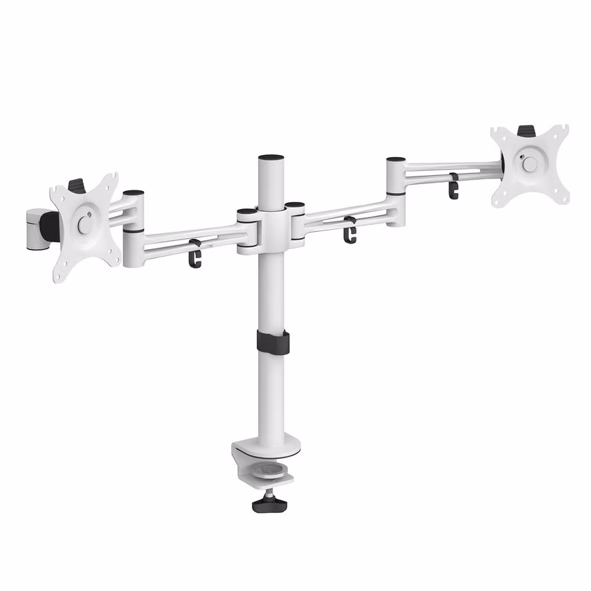 Dams Luna Double Flat Screen Monitor Arm - Silver
