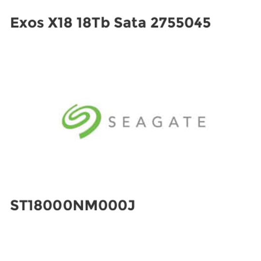 Seagate Exos X18 18Tb Sata 2755045