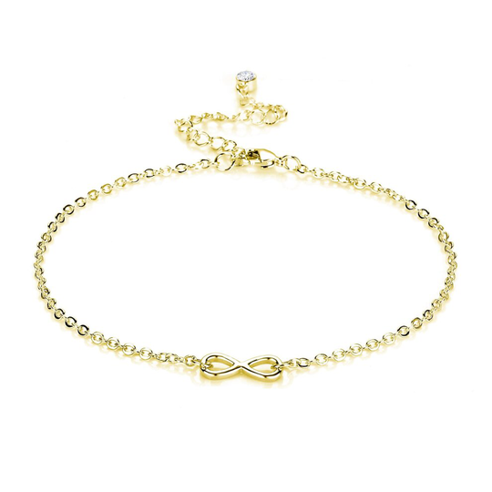 Gold Plated Infinity Anklet Created with Swarovski Crystals