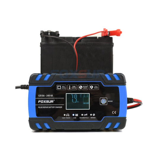 12V/24V HEAVY DUTY Smart AUTOMATIC CAR BATTERY CHARGER SMART PULSE AGM GEL WET