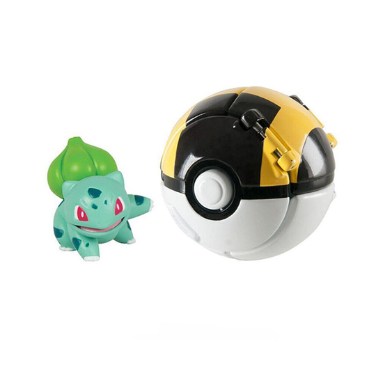 (Bulbasaur+ pokeball) Pokémon Bouncing Pokeball action figure Pop-up Fighting Toys