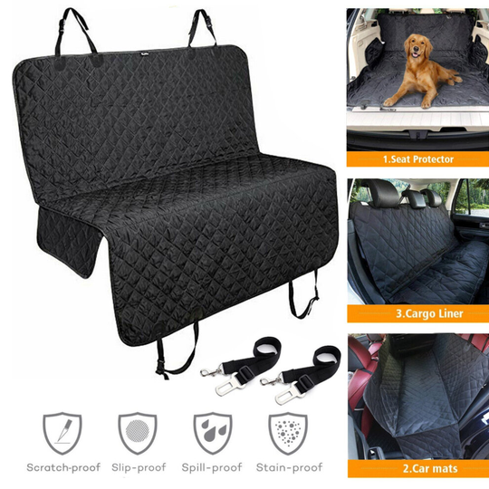 Car Rear Back Seat Pet Cover Waterproof Hammock Dog Cat Protector Mat Black
