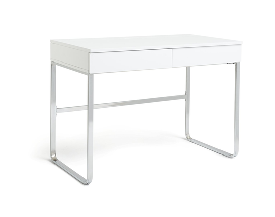 Habitat Sammy 2 Drawer Desk - White Gloss