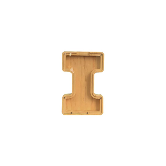 (I) Wooden Letter Piggy Bank English Alphabet Coin Money Storage Boxes Xmas Gifts Birthday Gifts