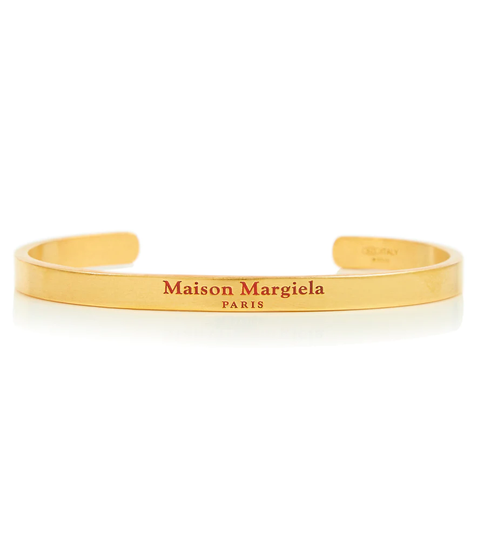 Logo-engraved sterling silver bracelet