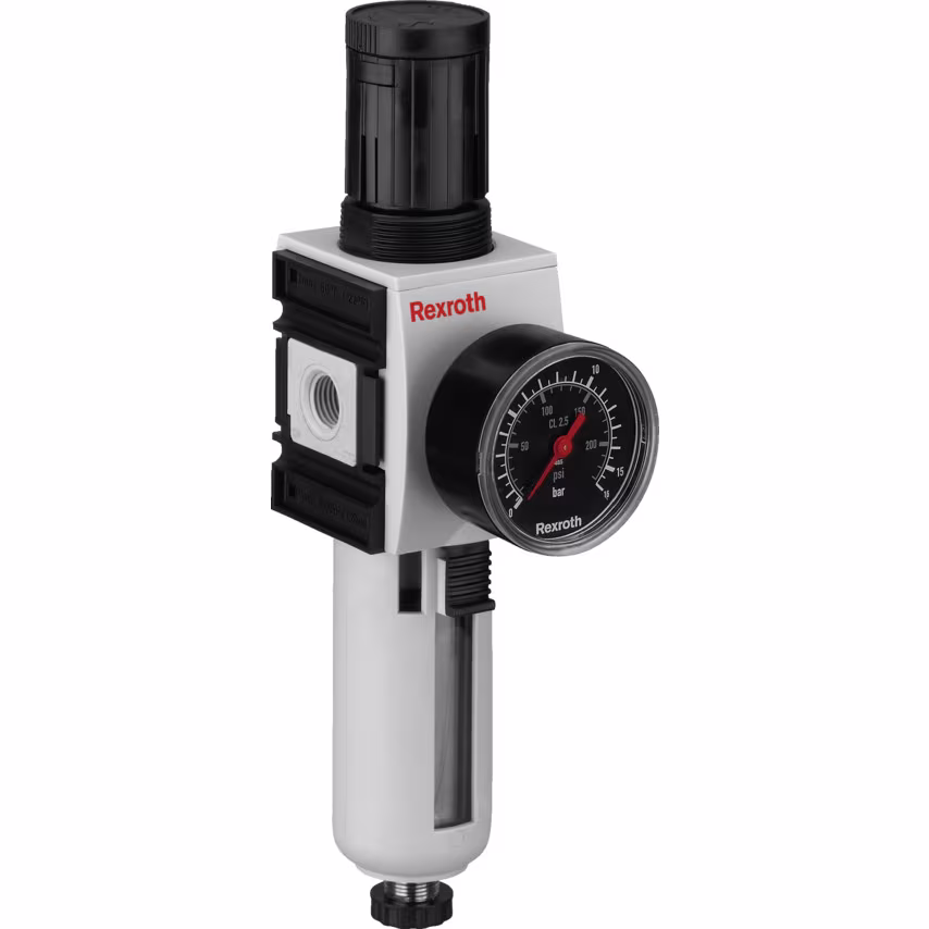 Rexroth Pneumatics AS2 Series G1/4 Semi Auto Filter Regulator with Gauge