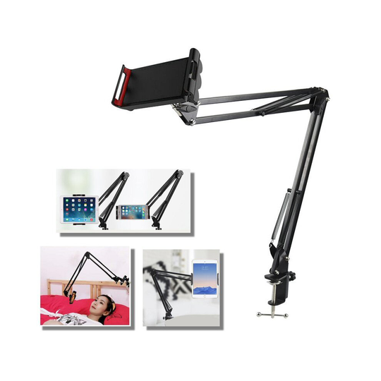 360 Adjustable Long Arm Phone Tablet Holder Bracket Stand Mount For Bed or Desk