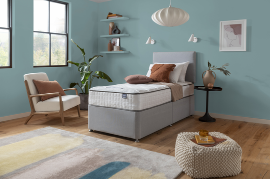 Silentnight Middleton 800 Pkt Memory Single Divan Bed - Grey