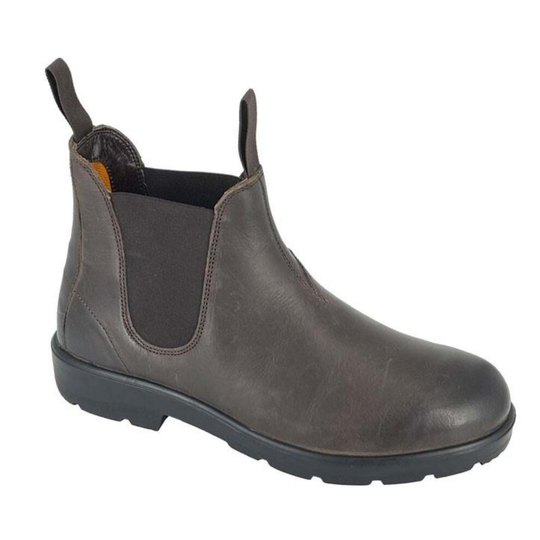 (11 UK, Brown) Roamers Mens Waxy Leather Chelsea Boots