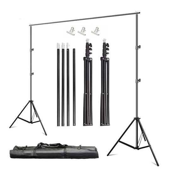 Photography Background Support Stand Backdrop 10ft Collapsible Adjustable 2 x 3m