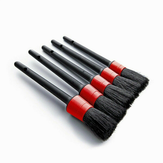 5Pcs Natural Boar Hair Cleaning Brush Auto Detailing Brush Set Car Dust Brush