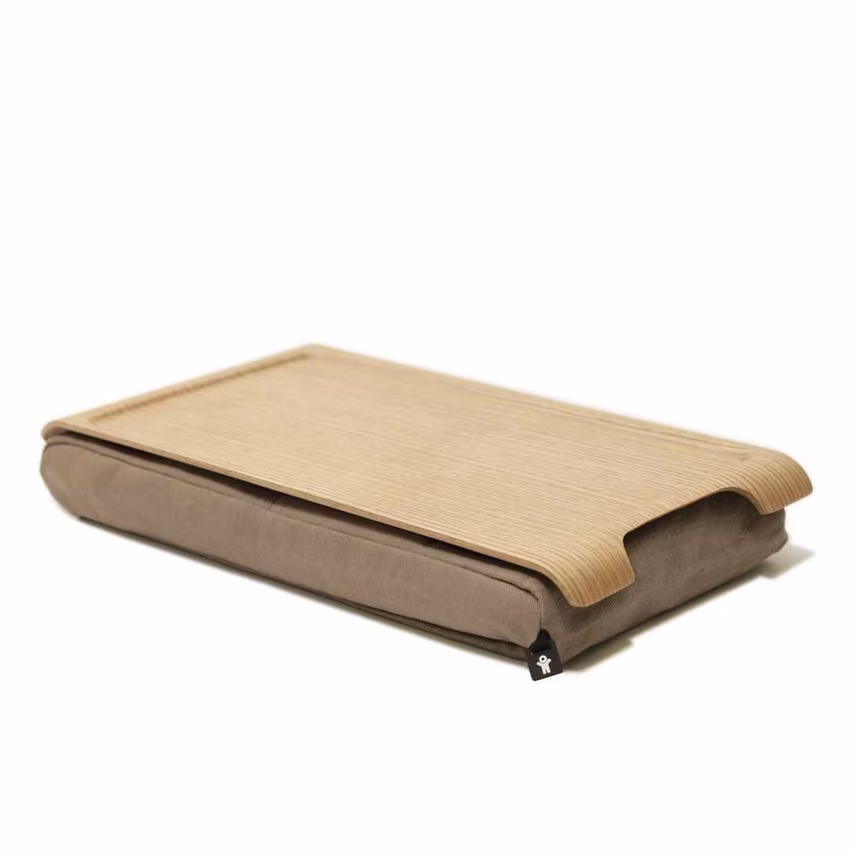 Bosign Laptray Mini Wooden Natural with Brown Cushion