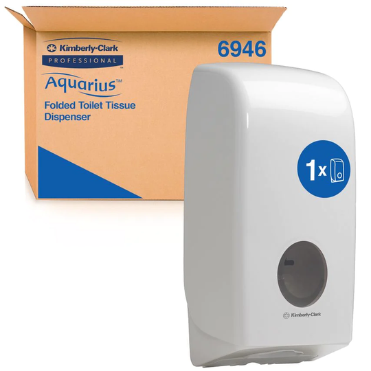 Aquarius Folded Toilet Tissue Dispenser 6946 - 1 x White Single Sheet Toilet Pap